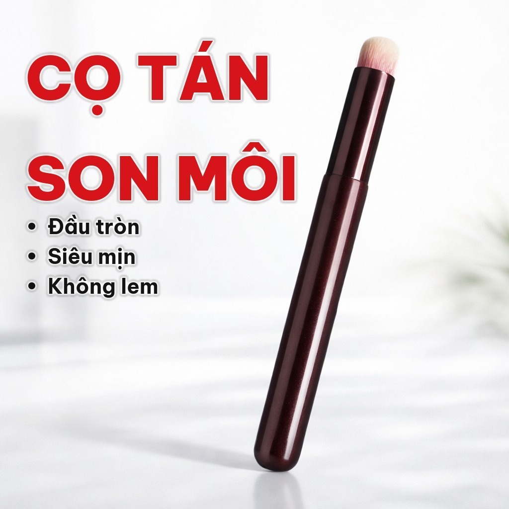 (COMBO 10) Cọ Tán Son Môi Đầu Tròn Siêu Mịn, Cọ Đánh Son Sợi Nhân Tạo Mềm Mại - Tán Màu Đều, Che Khuyết Điểm