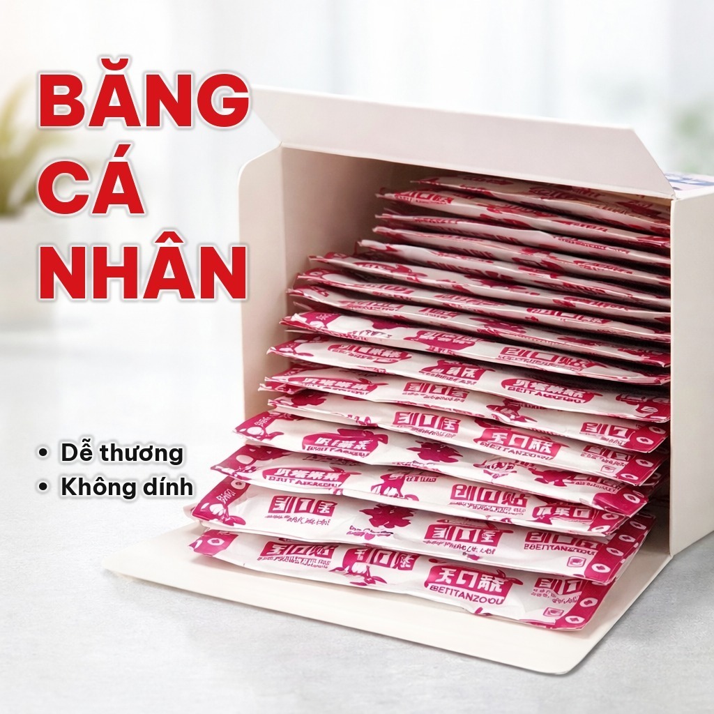 (COMBO 2) Băng Cá Nhân Hộp 100 Miếng, Băng Y Tế Hoạt Hình Dễ Thương Ít Thấm Nước Cho Trẻ Em, Thay Không Đau