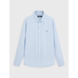 Áo Sơ mi Oxford unisex người lớn phom rộng thoải mái, áo sơ mi kẻ sọc dài tay CANIFA 5TH26W001
