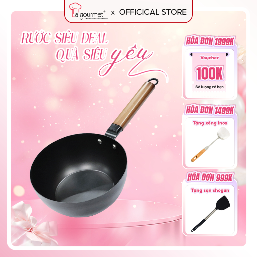 Chảo Thép Hikaru Nitrigan La gourmet  cao cấp chính hãng 20cm 412539 - sử dụng được bếp từ