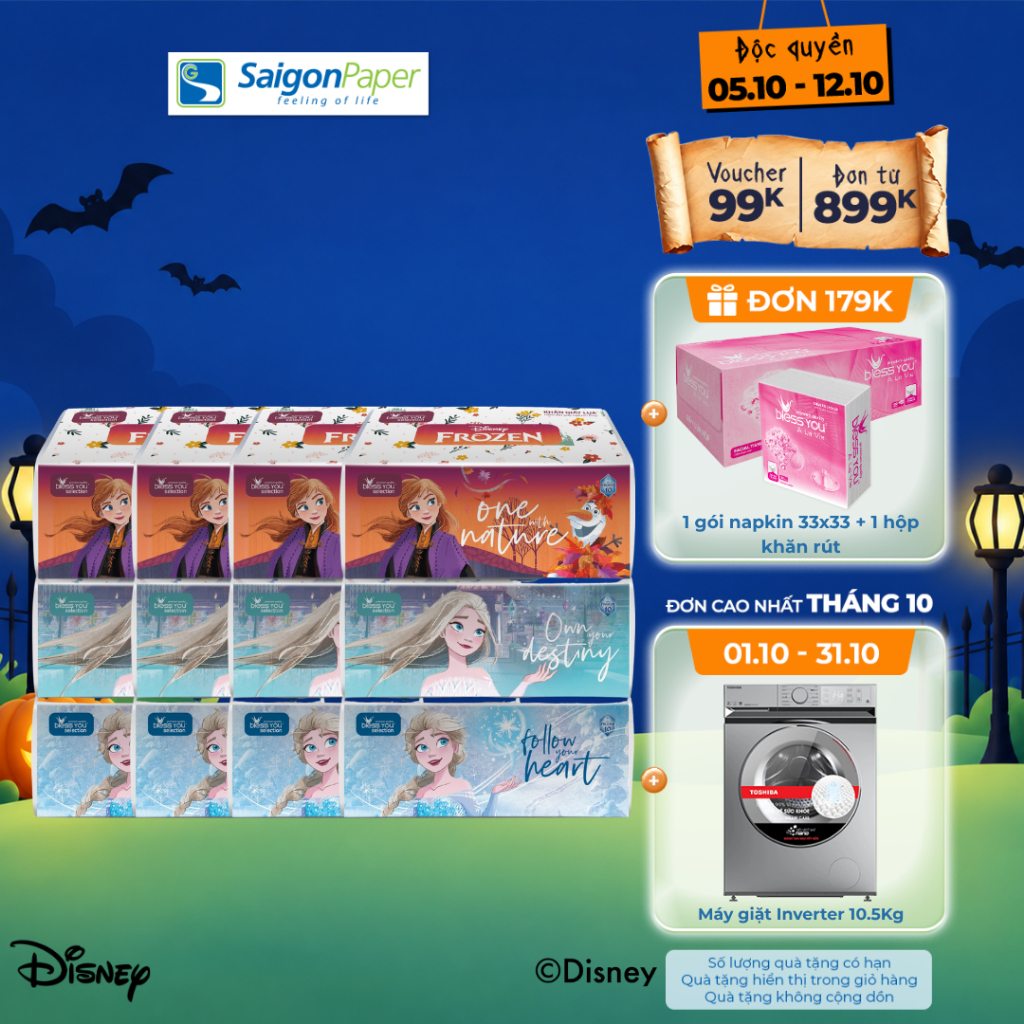 Combo 4 lốc khăn Softpack - Bless You Selection Disney 150 tờ