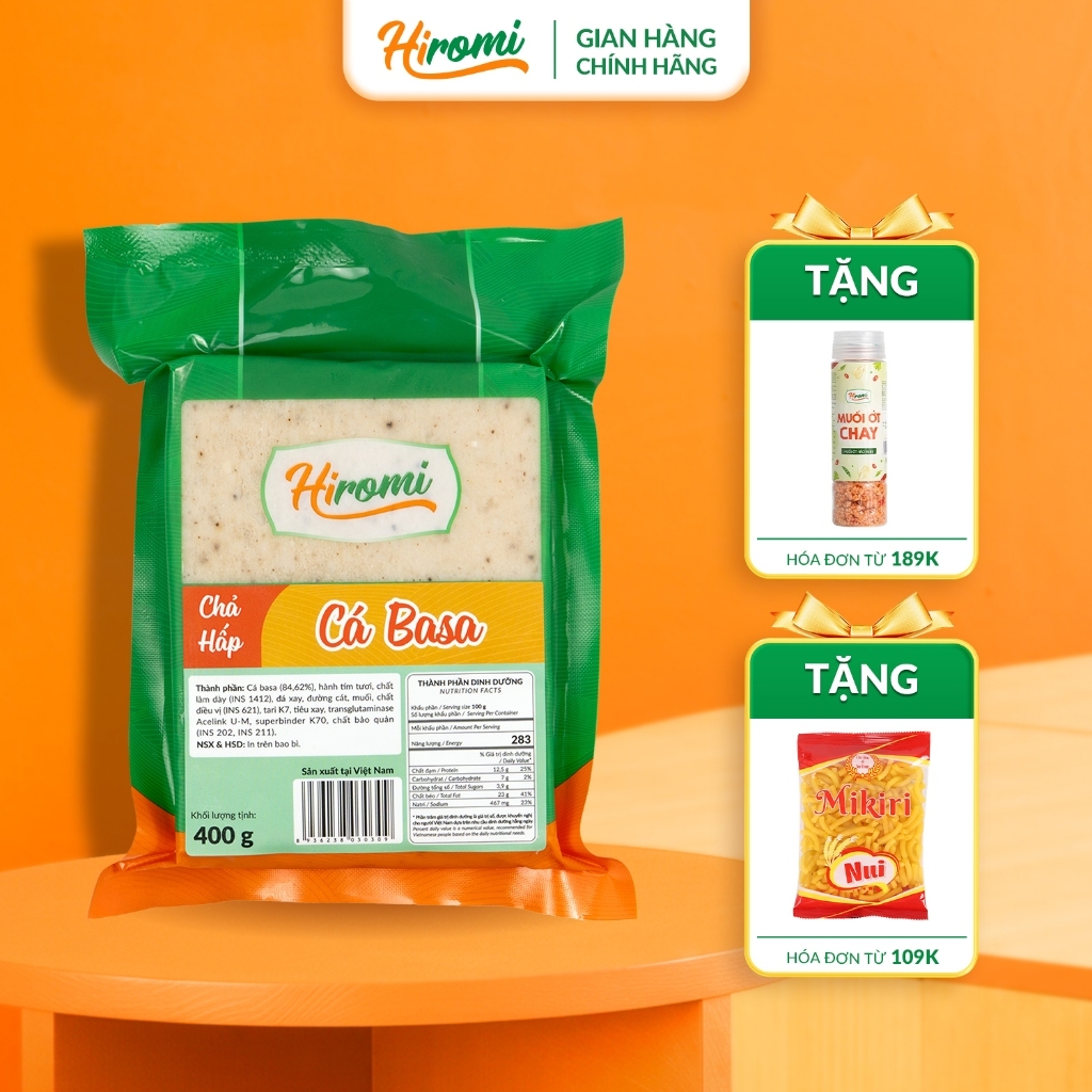 Chả Cá Basa Dạng Hấp Hiromi 400g – Ngon Tự Nhiên, Mềm Dai, Giữ Trọn Dinh Dưỡng