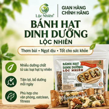 Bánh Hạt Dinh Dưỡng Lộc Nhiên Gạo Lứt Hạt Điều Hạnh Nhân Hạt Bí Mè Trắng Ăn Chay Ăn Kiêng