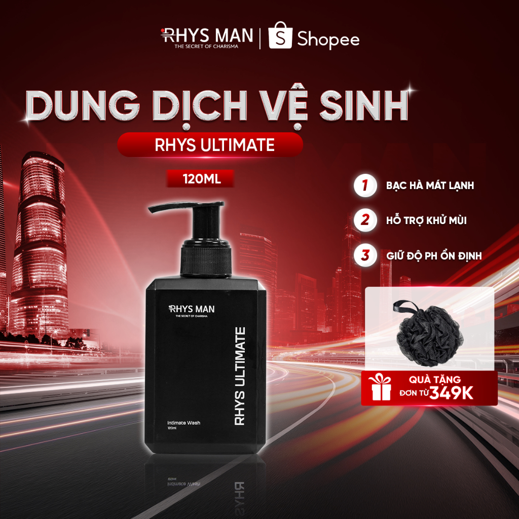 Dung dịch vệ sinh nam Rhys Man hương bạc hà Rhys Ultimate 120ml