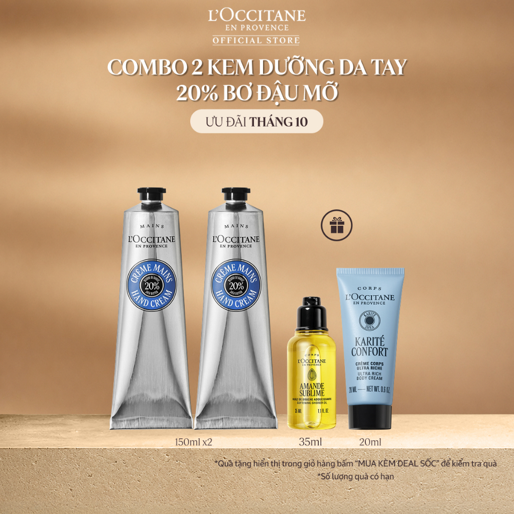 Combo 2 Kem Dưỡng Da Tay Bơ Đậu Mỡ 20% L'Occitane150ML