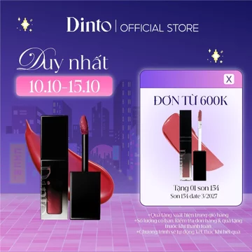 Son Tint Bóng Lì Thuần Chay Lâu Trôi Cho Môi Căng Mọng DINTO Blur-Glowy Lip Tint 25 màu 3,5gam