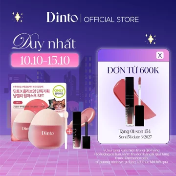 Set ủ môi Dinto Chubby Mochi + son tint bóng mini