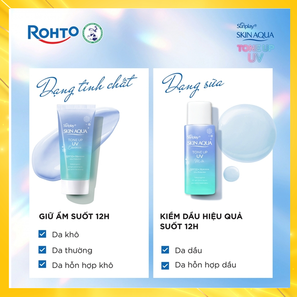 Sữa/ Tinh chất chống nắng Sunplay Skin Aqua Tone Up UV Milk/ Essence Blue 50g (Tùy chọn)