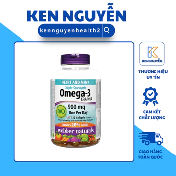 Dầu cá Omega 3 Triple Strength 900mg cung cấp 600mg EPA và 300mg DHA Webber Omega3 Canada