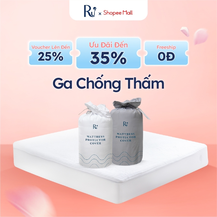 [MỚI RA MẮT] Ga Chống Thấm Nệm Ru9 | Chống Thấm Toàn Vẹn | Thông Thoáng - Mềm Mại | 4 Kích Thước | 2 Màu Sắc