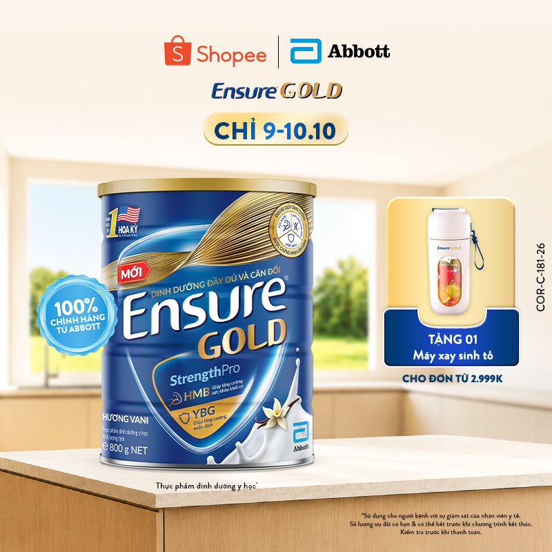 Sữa bột Ensure Gold Abbott hương vani 800g