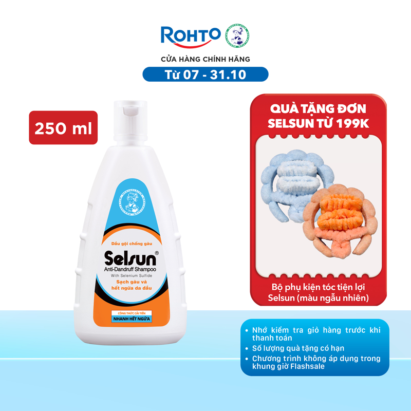 Dầu gội Selsun chống gàu, sạch gàu & hết ngứa da đầu Selsun Anti-Dandruff Shampoo 250ml