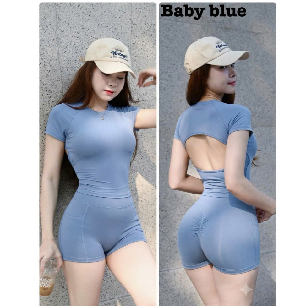 Set Đùi - Áo Croptop Thể Thao Nữ Tập Gym, Yoga, Aerobic, Pickleball, Pilates