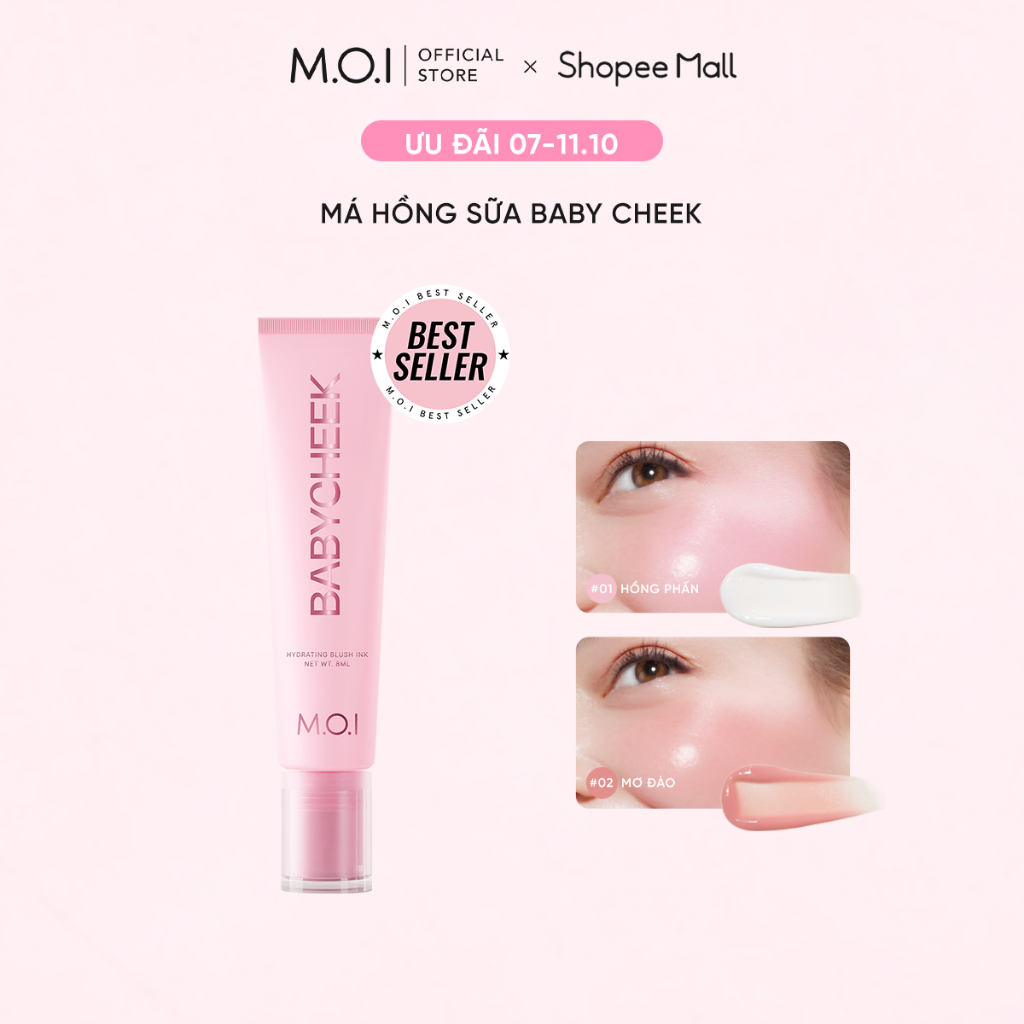 Má hồng sữa ửng hồng tự nhiên MOI Baby Cheek 14ml – Baby Cheek Hydrated Blush Ink