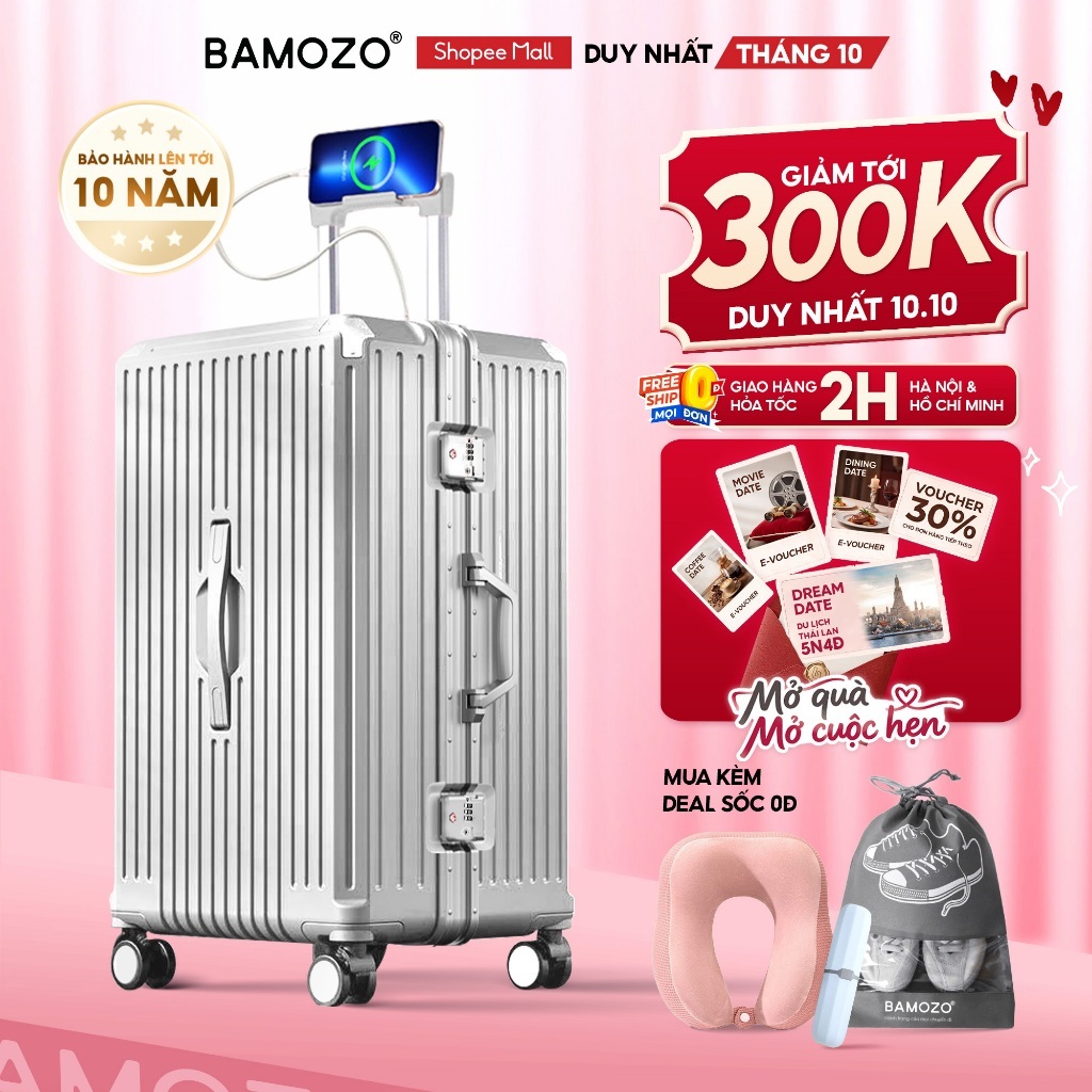 Vali Du Lịch Khung Nhôm B Bamozo Ultrapack Size 22/24/28 Cao Cấp Bảo Hành 10 Năm - Lỗi 1 Đổi 1 Trong 30 Ngày_Ultrapack