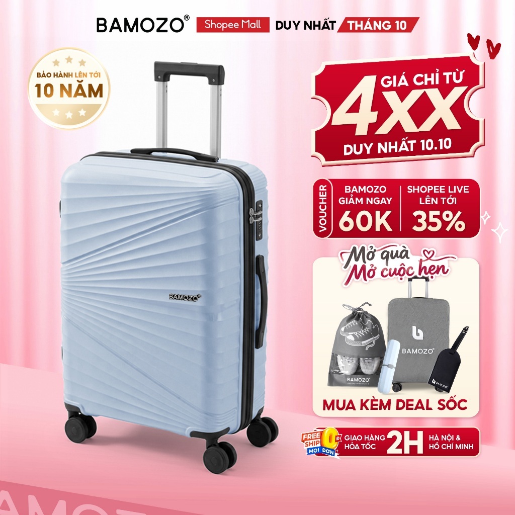 Vali Du Lịch B Bamozo IRIS Size 20/24 Chất Liệu Nhựa PP Cao Cấp bền đẹp - BH đến 10 Năm - Lỗi 1 Đổi 1 Trong 30 Ngày_IRIS