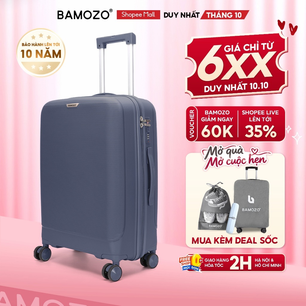 [MỞ BÁN] Vali Du Lịch B Bamozo Kiro Size 20/24/28 Nhựa PP Chống Vỡ, Chống Rạch BH 10 Năm 1 Đổi 1 Trong 30 Ngày_Kiro