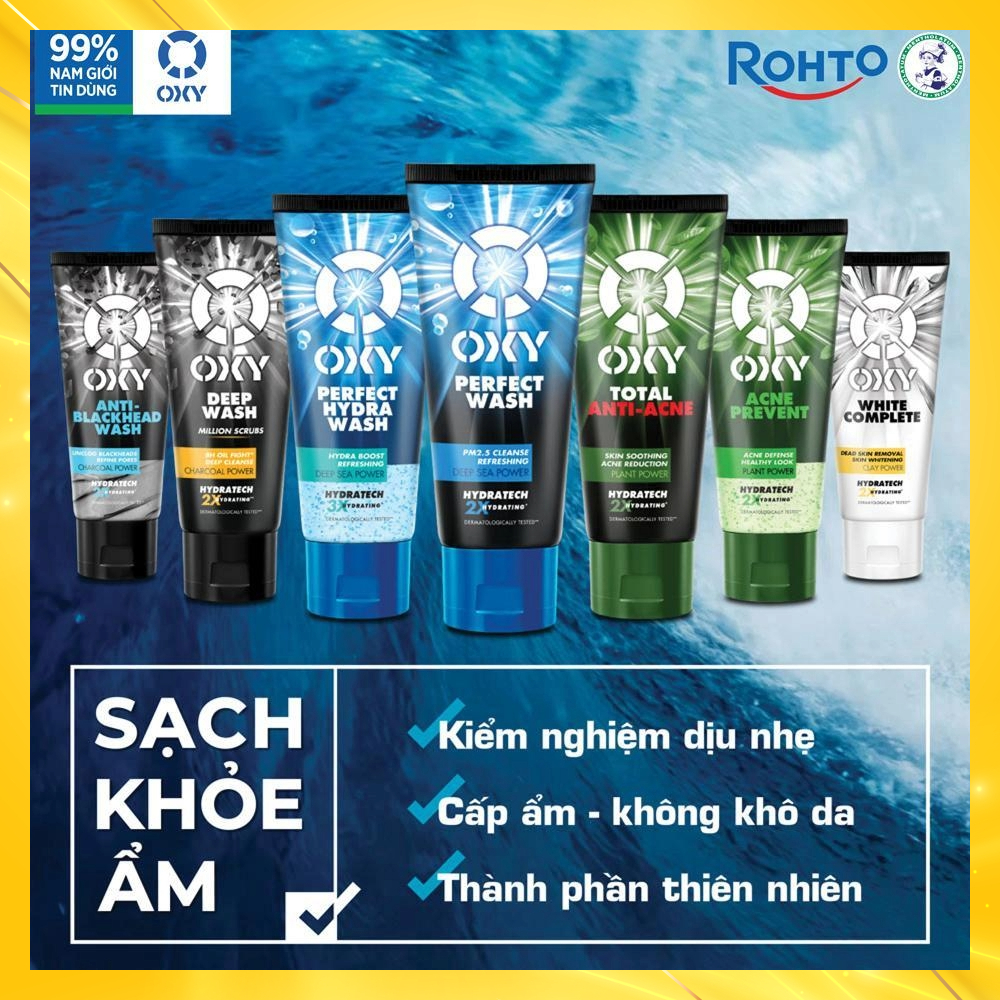 Kem rửa mặt Oxy Perfect Wash/ Deep Wash/ White Complete/ Anti Acne/ Anti Blackhead 100g