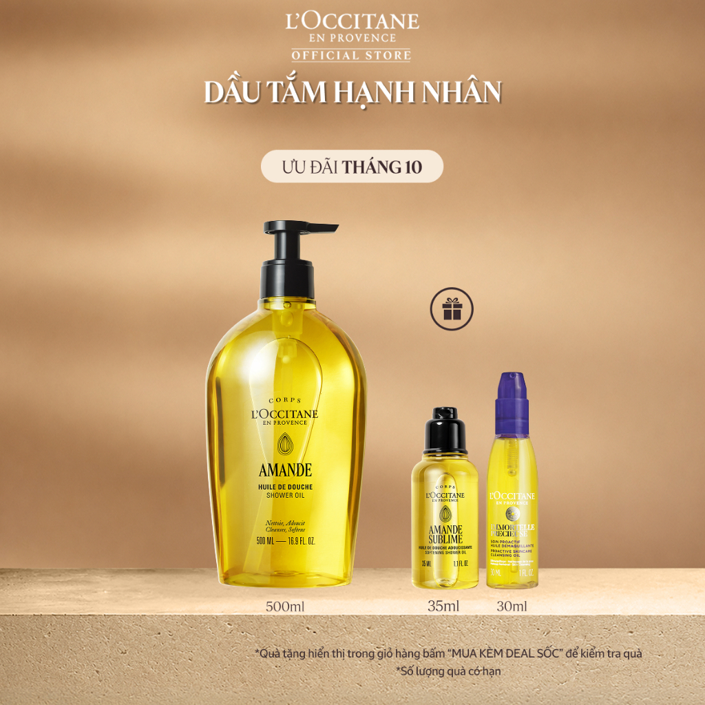 Dầu Tắm Hạnh Nhân L'Occitane Almond Shower Oil 500ml