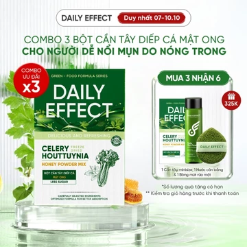 Combo x3 Bột Cần Tây Diếp Cá Mật Ong DAILY EFFECT Celery Houttuynia Honey Power Mix (Hộp 10 Gói x 4g x 3 hộp)