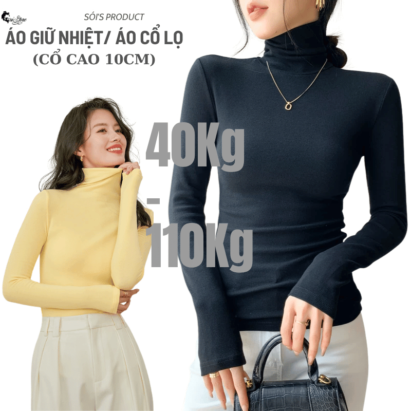 40-110Kg Áo Thun Cổ Lọ Bigsize Cổ Cao 10p Tay Dài Áo Giữ Nhiệt Dặn Giữ Ấm Áo Chubby Mũm Mĩm Béo Tròn - MÃ 25