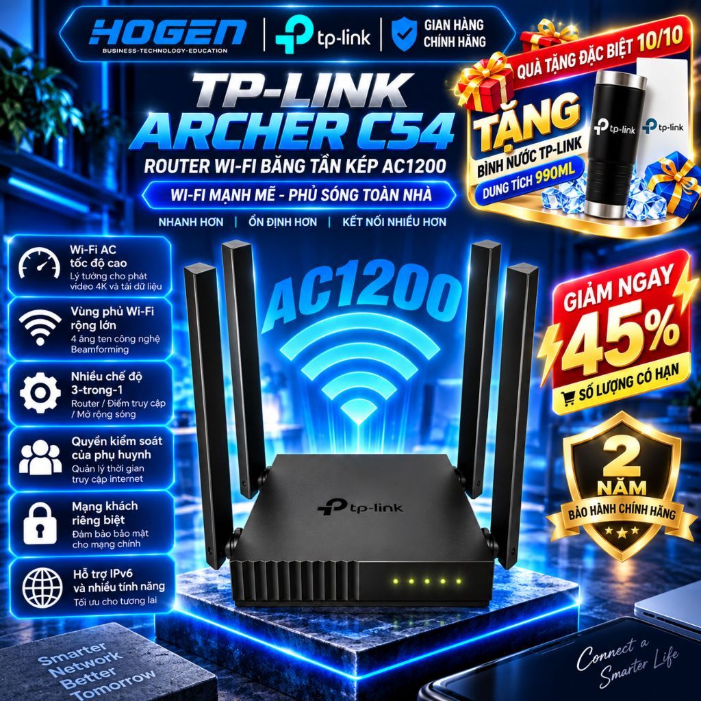 [TP-Link] Bộ Phát Wifi Archer C50/ C54/ C64/ C86- Tốc Độ Cao, Băng Tần Kép Chuẩn AC, Độ Trễ Thấp