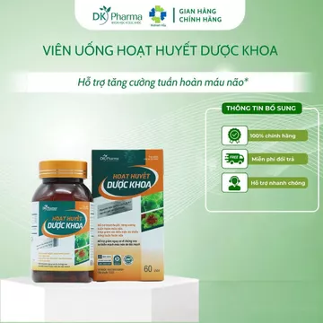 Viên Nang Hoạt Huyết Dược Khoa 60v Hỗ Trợ Tăng Tuần Hoàn Máu Não, Giảm Biểu Hiện Thiểu Năng Tuần Hoàn Não-DK Pharma