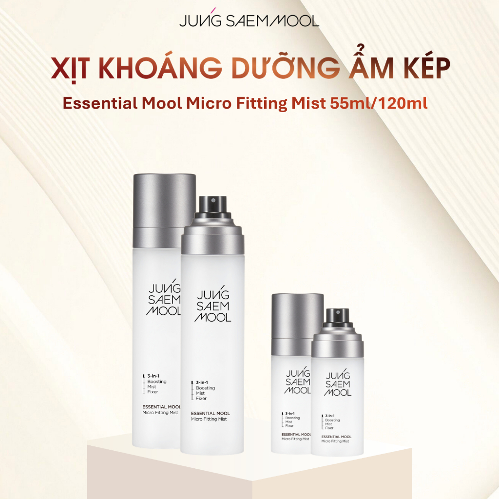 Xịt Khóa Nền Trang Điểm JUNG SAEM MOOL 3-in-1 Essential Mool Micro Fitting Mist 55ml/120ml