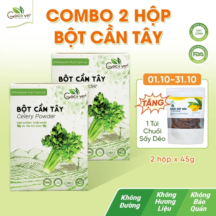 Combo 2 hộp Bột cần tây nguyên chất Goce ST - 2x45g