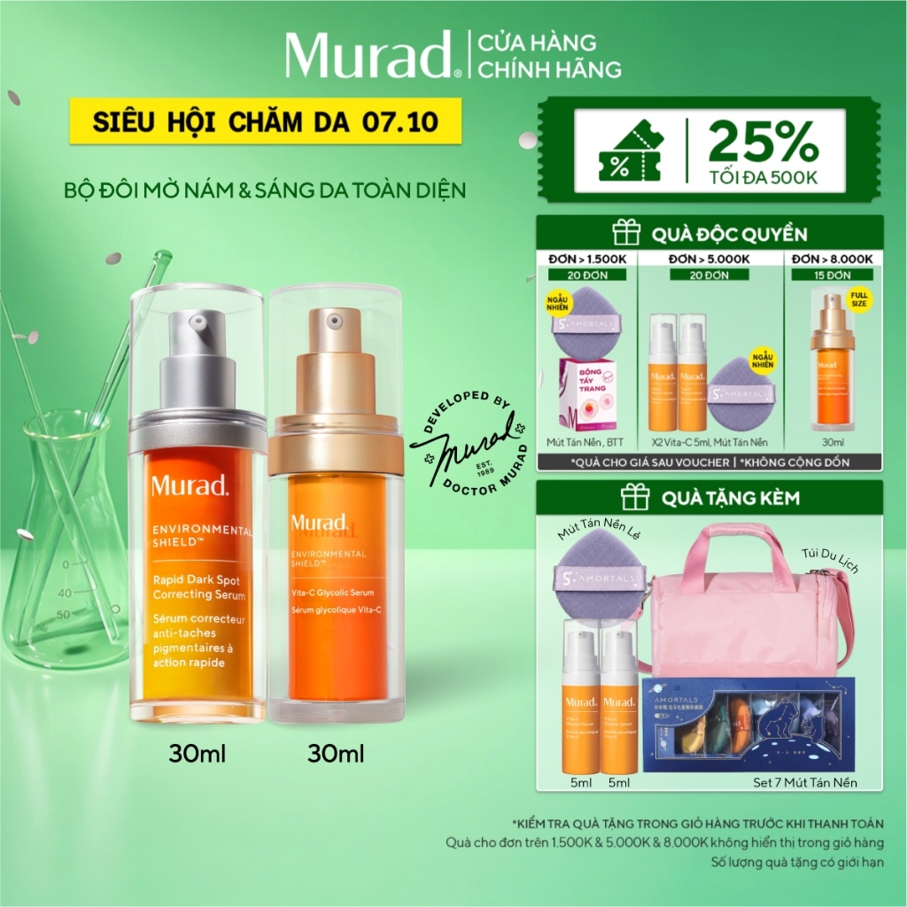 Bộ đôi cải thiện thâm nám Rapid Dark Spot Serum 30ml & làm sáng đều màu da Vita-C Glycolic Serum 30ml