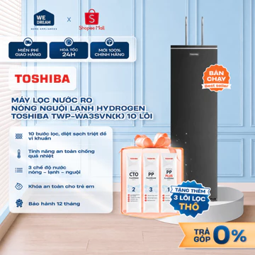 [FREE LẮP ĐẶT, TẶNG 3 LÕI LỌC] Máy Lọc Nước RO Nóng Nguội Lạnh Toshiba TWP-WA3SVN(K) 10 lõi - Chính Hãng, Hàng Mới