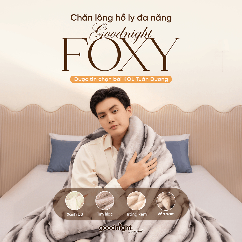 Chăn lông Goodnight Foxy - Chăn lông hồ ly siêu ấm, chăn mùa đông, chăn đông siêu nhẹ