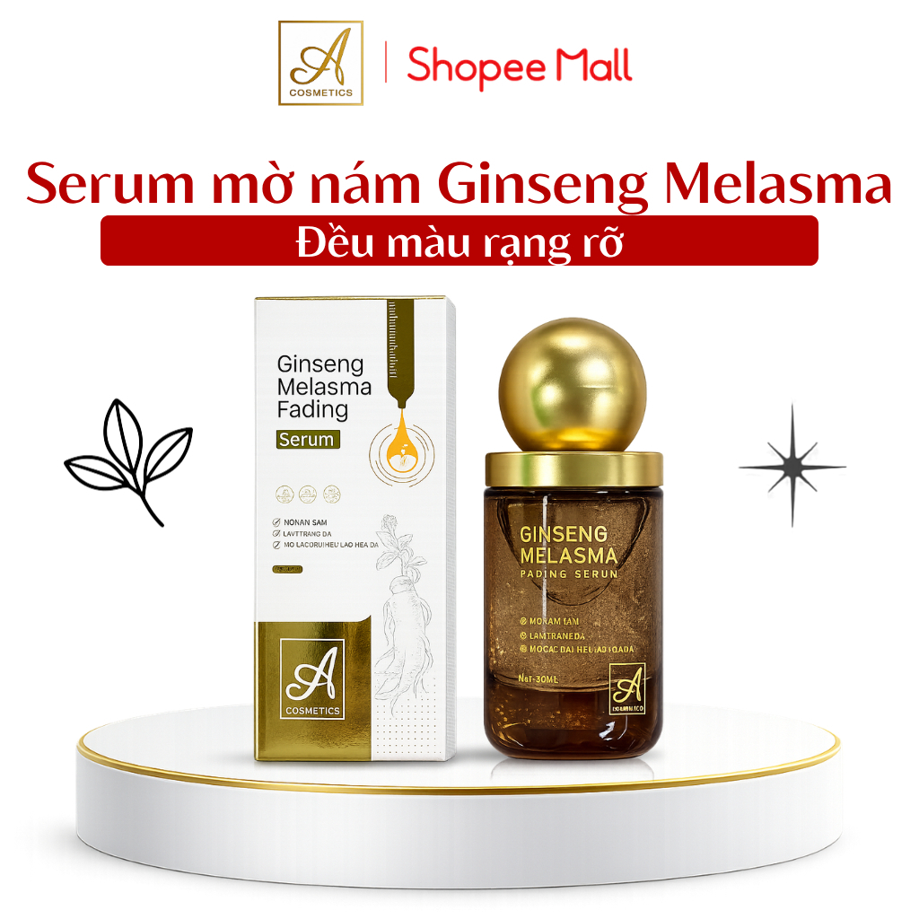 Serum mờ nám tàn nhang ginseng melasma A Cosmetics, dưỡng trắng da mặt, ẩm mượt, giảm nếp nhăn 30ml | BigBuy360 - bigbuy360.vn