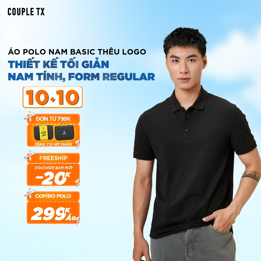 [MUA 2 ÁO GIÁ 598K] Áo Polo Nam Couple TX Pique Basic Có Cổ Thoáng Khí Thoải Mái Thanh Lịch Form Vừa MPO 1066