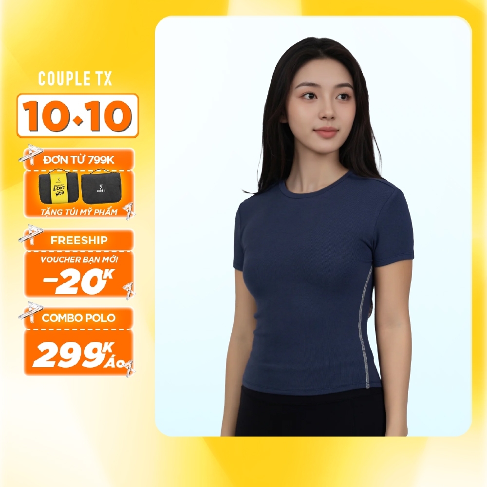 Áo Thun Nữ Couple TX Vải Mềm Co giãn Form Slim Boxy Typo Free WTS 2460