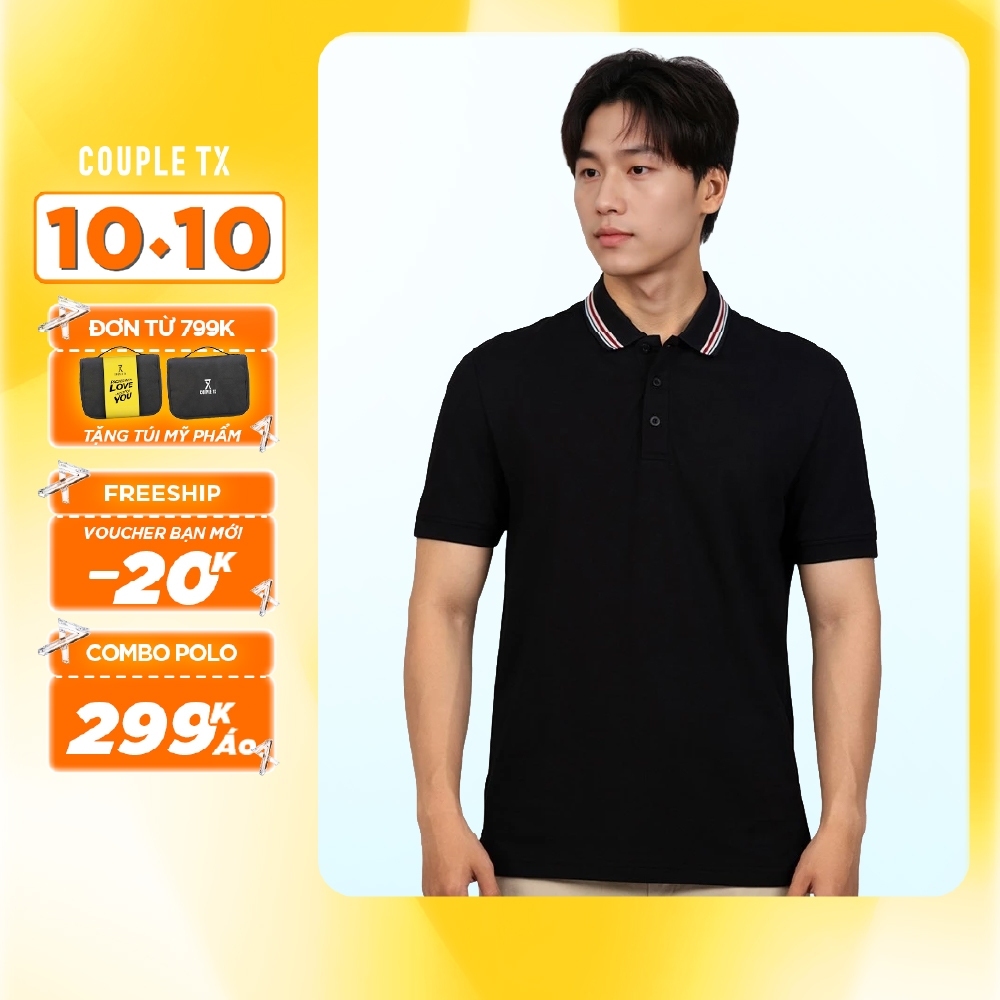 [MUA 2 ÁO GIÁ 598K] Áo Polo Nam Couple TX Pique Sọc Phối Màu Có Cổ Thoáng Khí Thanh Lịch Form Regular MPO 1074