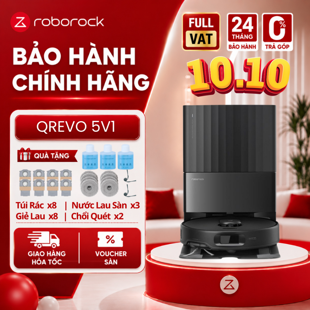 Roborock QRevo Edge 5V1 robot hút bụi lau nhà - Bản Quốc Tế - Bảo Hành 24 Tháng