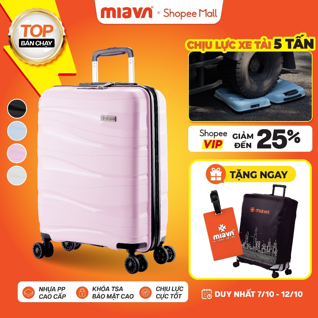 [⚡HOA HẬU] Vali Kéo MIAvn Pisani LANI - Size 20/24/28, Nhựa PP Dẻo Siêu Bền, Hạn Chế Bể Vỡ, Khoá TSA, Bảo Hành Trọn Đời
