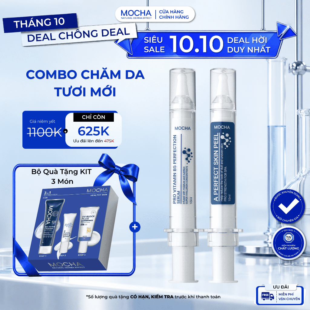 Retinol Mix Peel Mocha Peel Da Cải Thiện Mụn, Nám, Làm Đẹp Skincare Tại Nhà Mua 1 Tặng 2