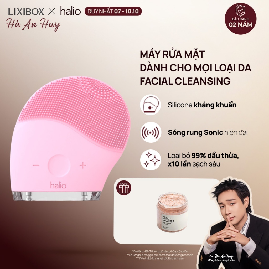 Máy Rửa Mặt Halio Facial Cleansing & Massaging Device - Dành Cho Mọi Loại Da