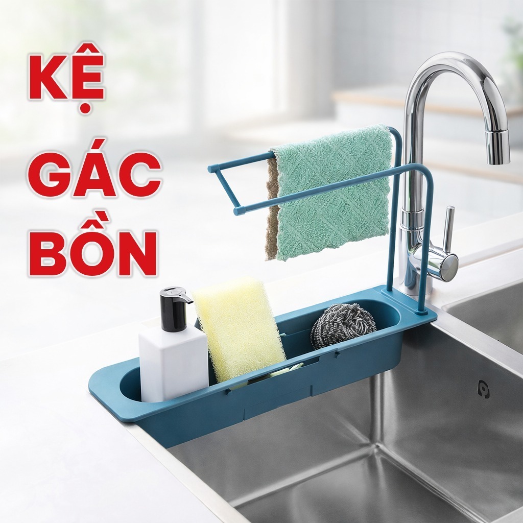 Khay Để Giẻ Rửa Bát Bằng Nhựa, Kệ Đựng Đồ Rửa Chén Bát Gác Bồn Đa Năng - Giá Bồn Rửa Bát Cho Căn Bếp