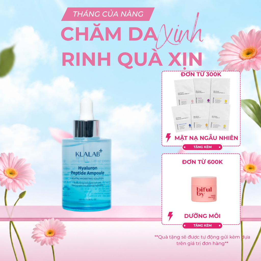 [Chính hãng] Serum KLALAB Hyaluron Peptide Ampoule 100ml – Siêu Cấp Ẩm,Làm Mịn,Phục Hồi & Tái Tạo Da