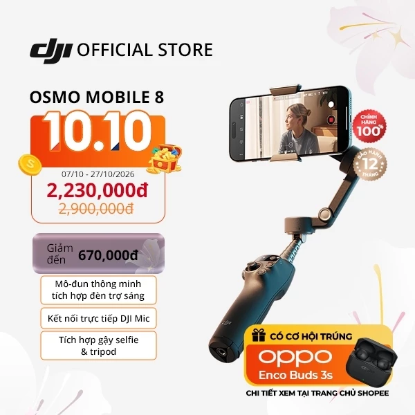 Gimbal chống rung điện thoại DJI Osmo Mobile 8 theo dõi chủ thể bằng camera gốc (DJI OM 8)