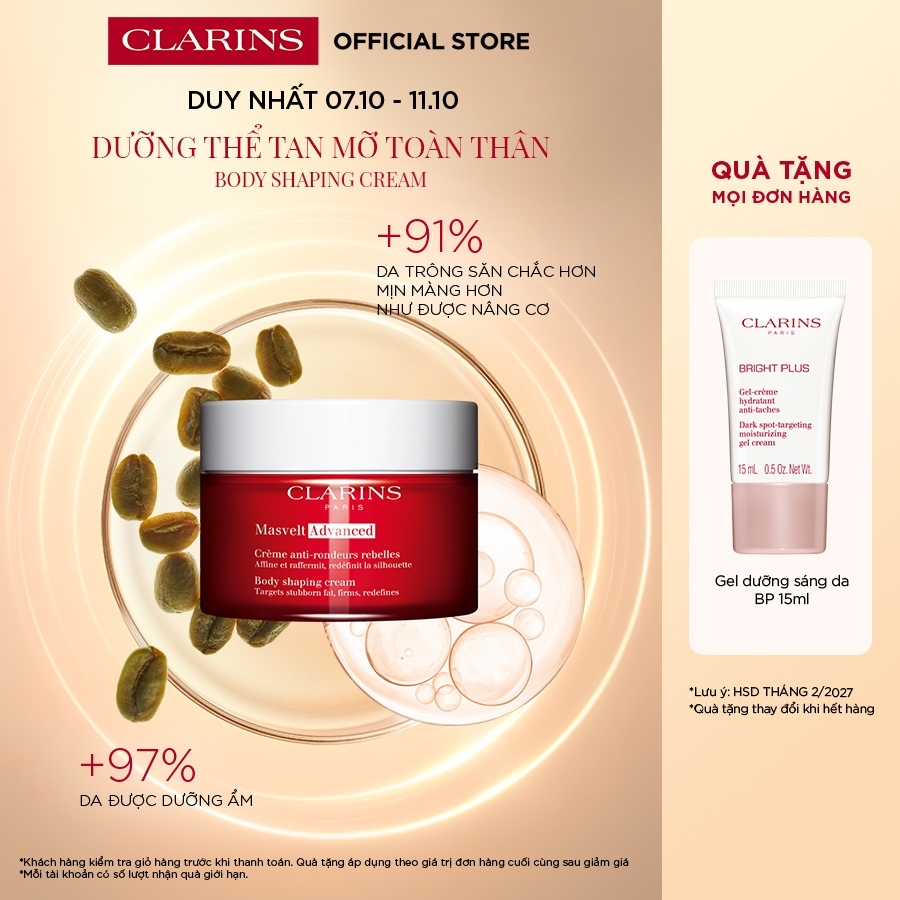 Kem Dưỡng Thể Tan Mỡ Toàn Thân Clarins Masvelt Advanced Body Shaping Cream 200ml