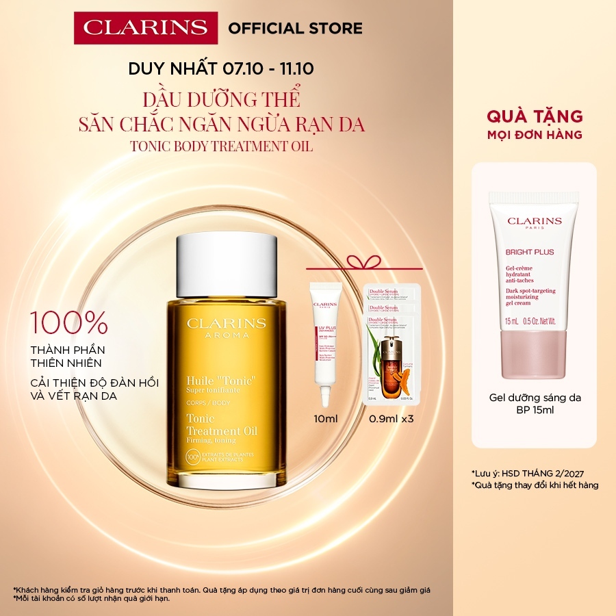 Dầu Dưỡng Thể Ngăn Ngừa Rạn Da Clarins Tonic Body Treatment Oil 100Ml