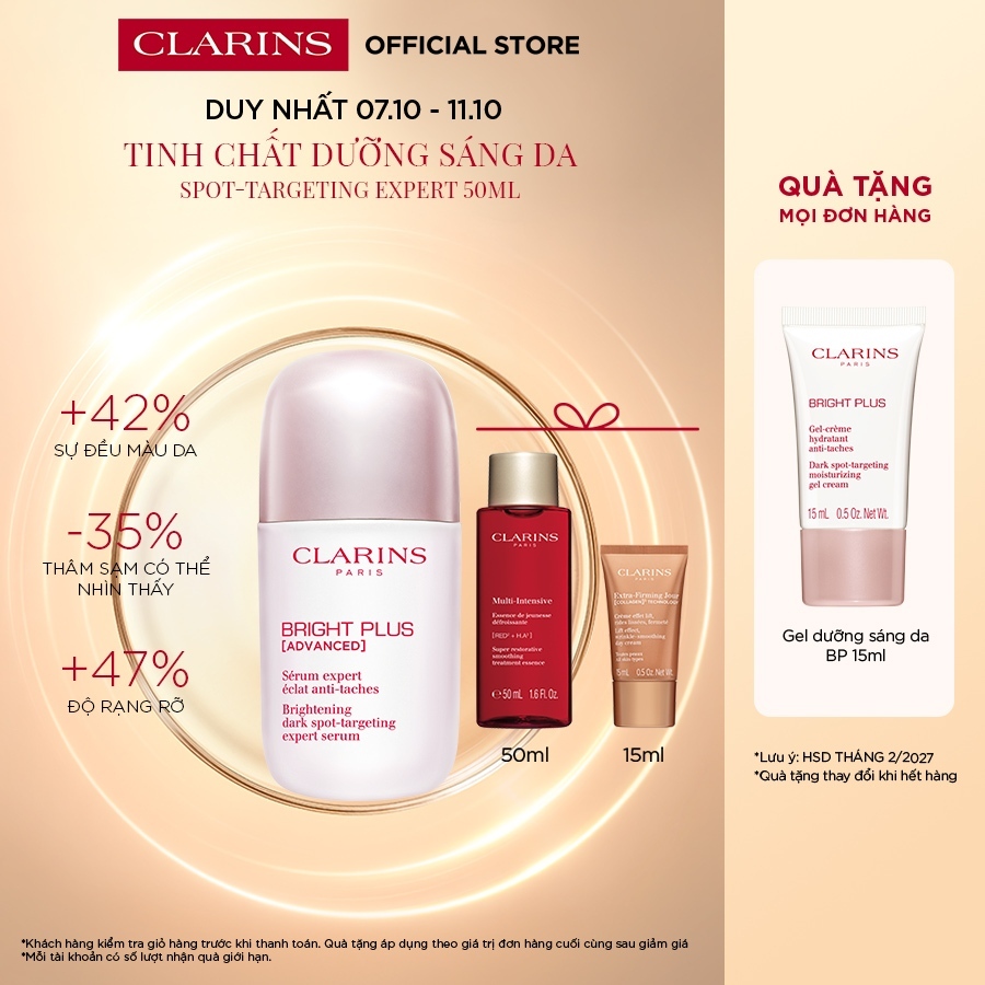 Tinh Chất Dưỡng Sáng Da Clarins Bright Plus [Advanced] Brightening Dark Spot-Targeting Expert Serum 50ml