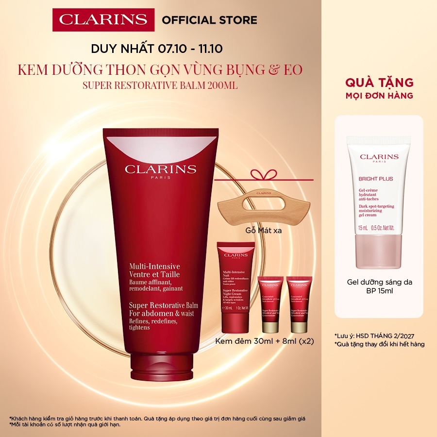 Kem Dưỡng Thon Gọn Vùng Bụng & Eo Clarins Super Restorative Balm For Abdomen&Waist 200ml