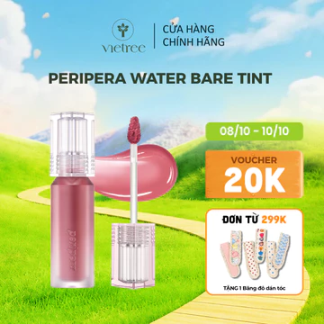 Son Tint Bóng PERIPERA Water Bare Tint dưỡng ẩm giúp chăm sóc đôi môi mềm mại (3.7g)