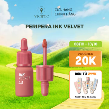 Son Kem Lì Mịn PERIPERA Ink Velvet, Tone makeup chuẩn Hàn (4g)