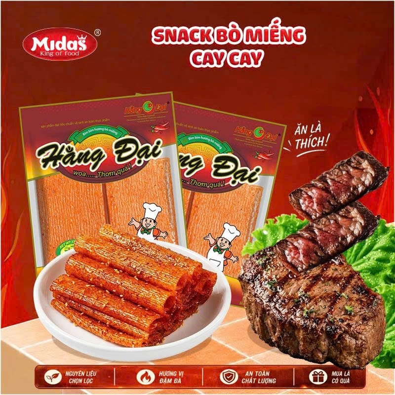 1 gói Bò Cay Miếng gói to 36 miếng Hằng Đại thơm cay, ăn vặt tuổi thơ